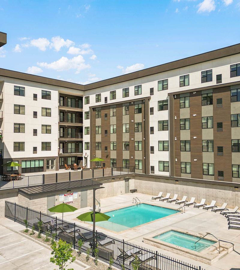 Spacious pool at Solis at Jackson Stayion